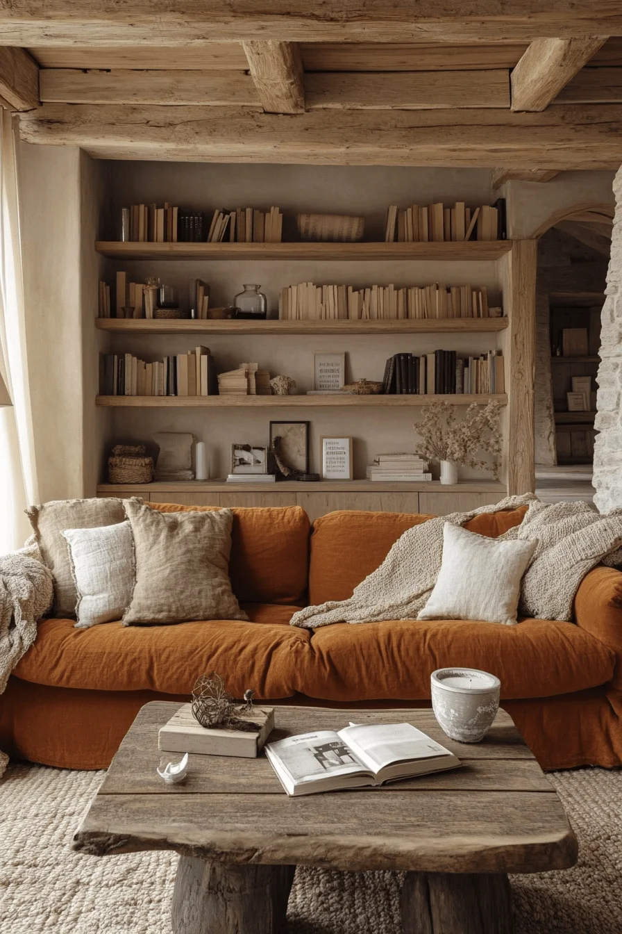 rust couch living room ideas
