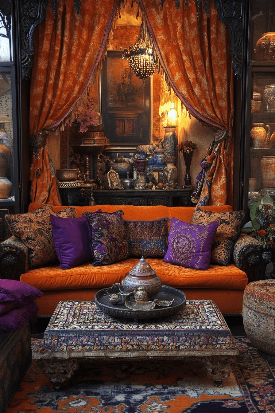 rust couch living room ideas