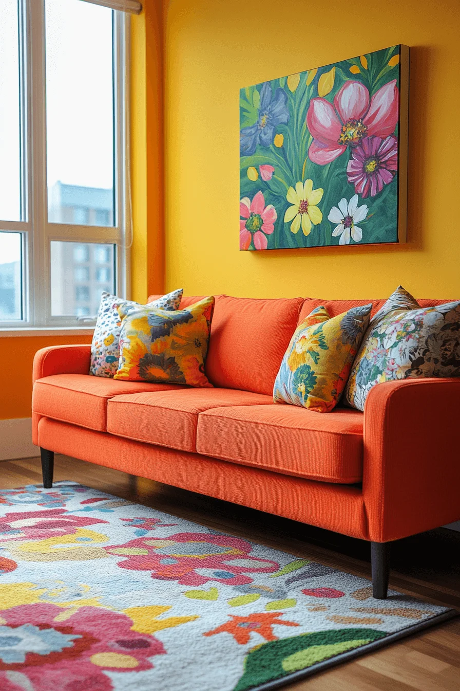 rust couch living room ideas