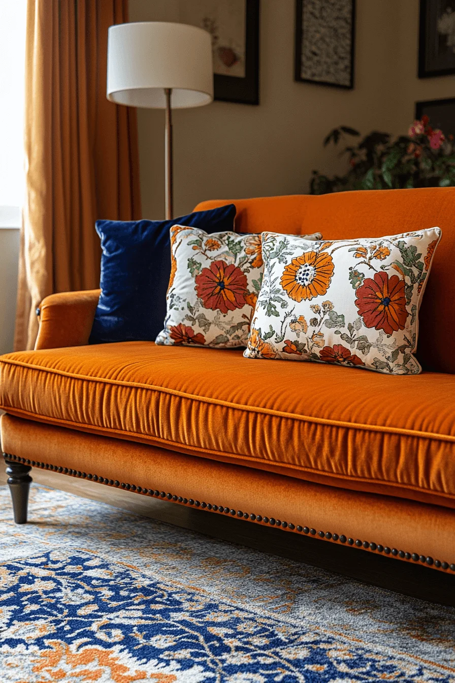 rust couch living room ideas