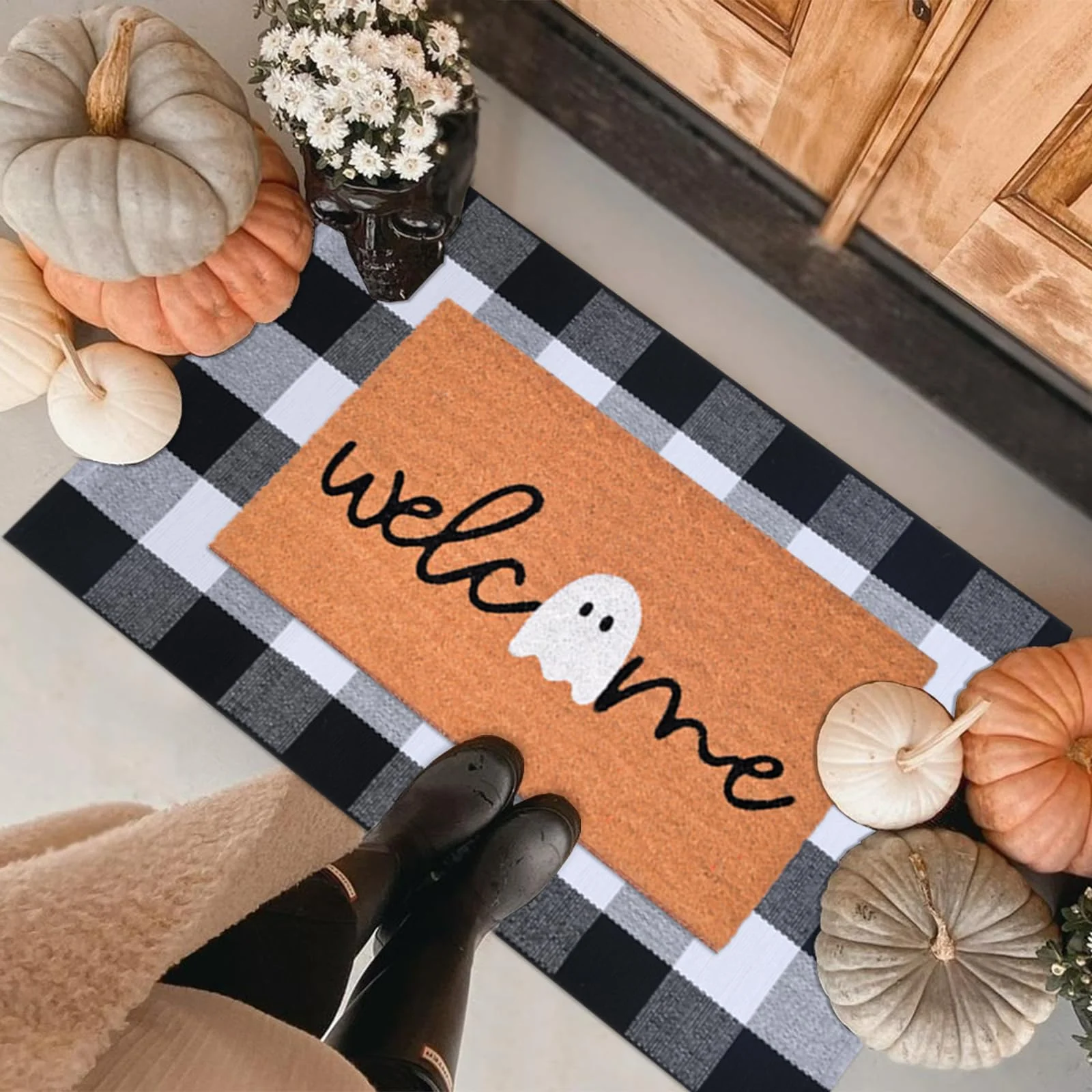 Halloween Doormat and Rug Combo
