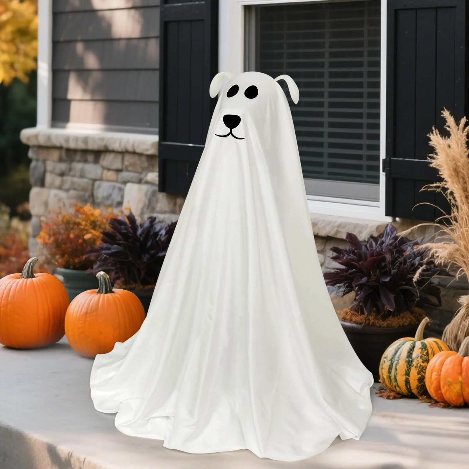Light-Up Ghost Dog Halloween Decor