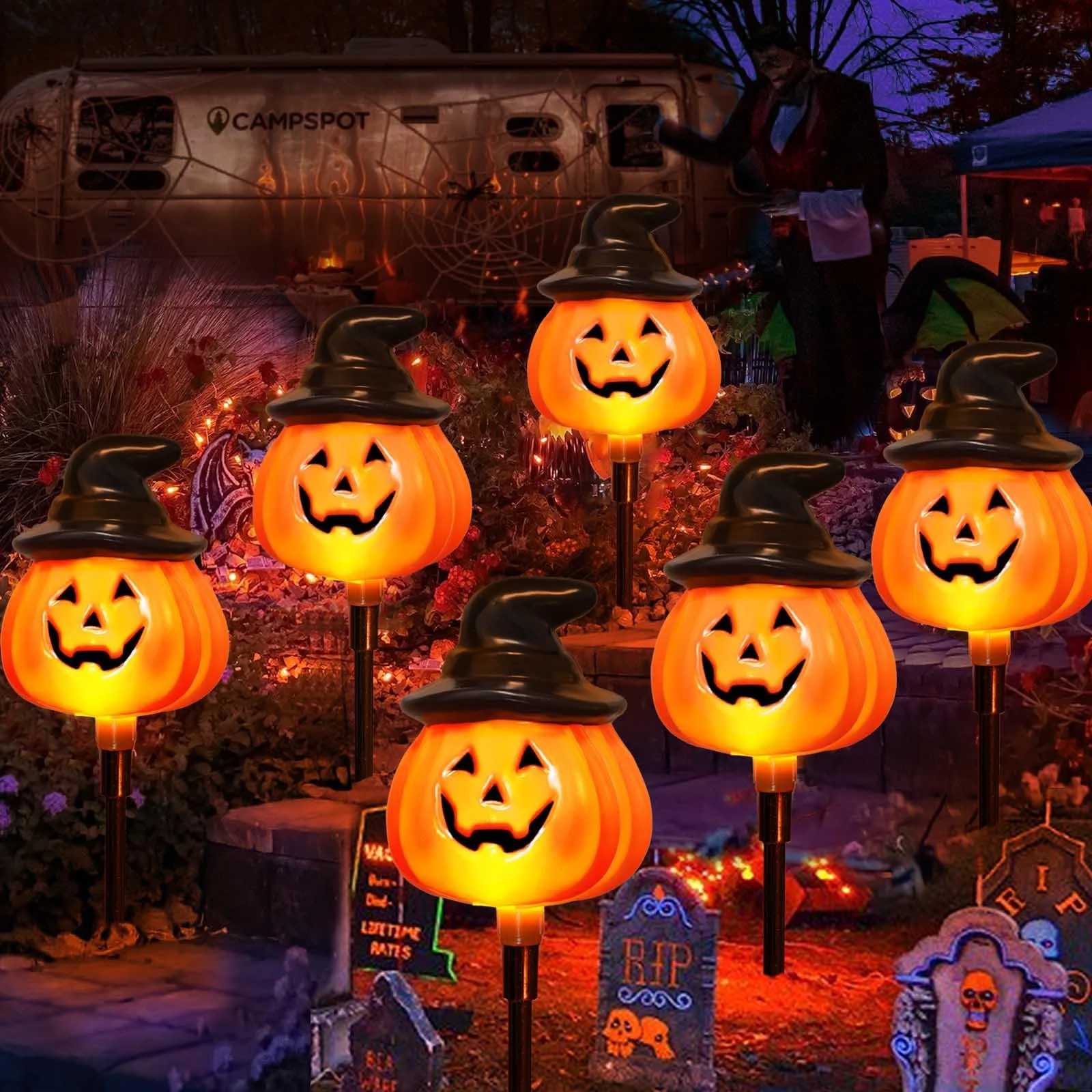 Solar Pumpkin Pathway Lights