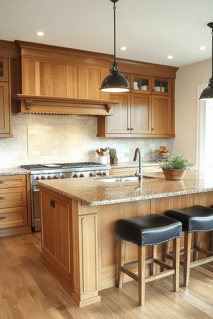 red oak kitchen cabinets