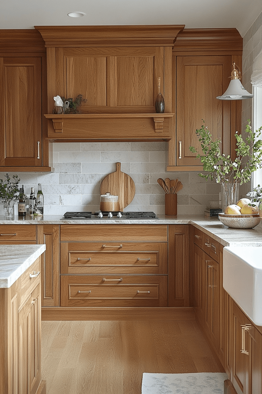 red oak kitchen cabinets