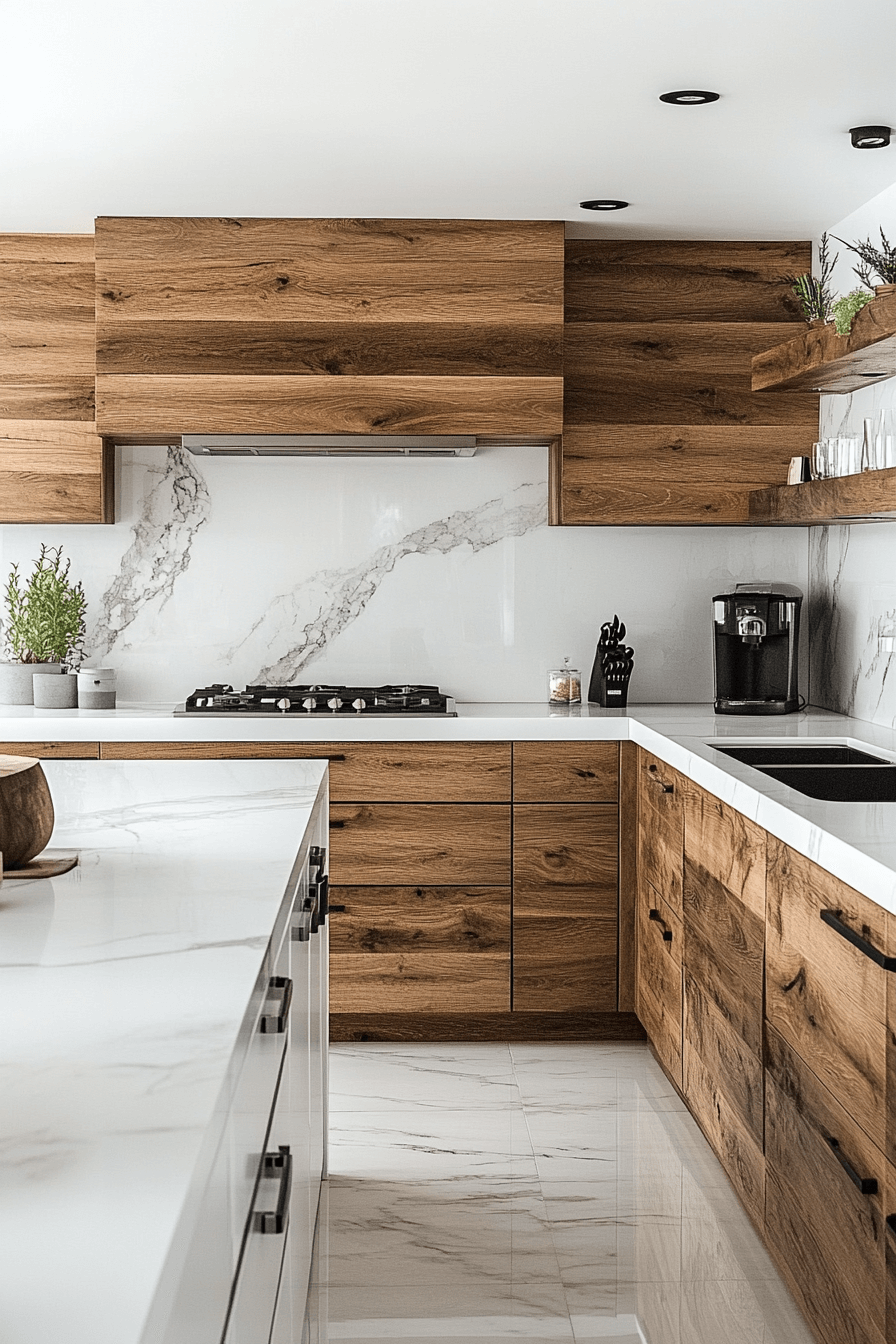29 White and Wood Kitchen Cabinets for Timeless Design with a Twist white and wood kitchen cabinets