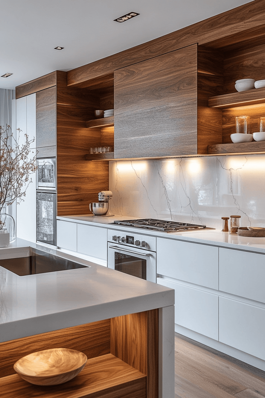 29 White and Wood Kitchen Cabinets for Timeless Design with a Twist white and wood kitchen cabinets