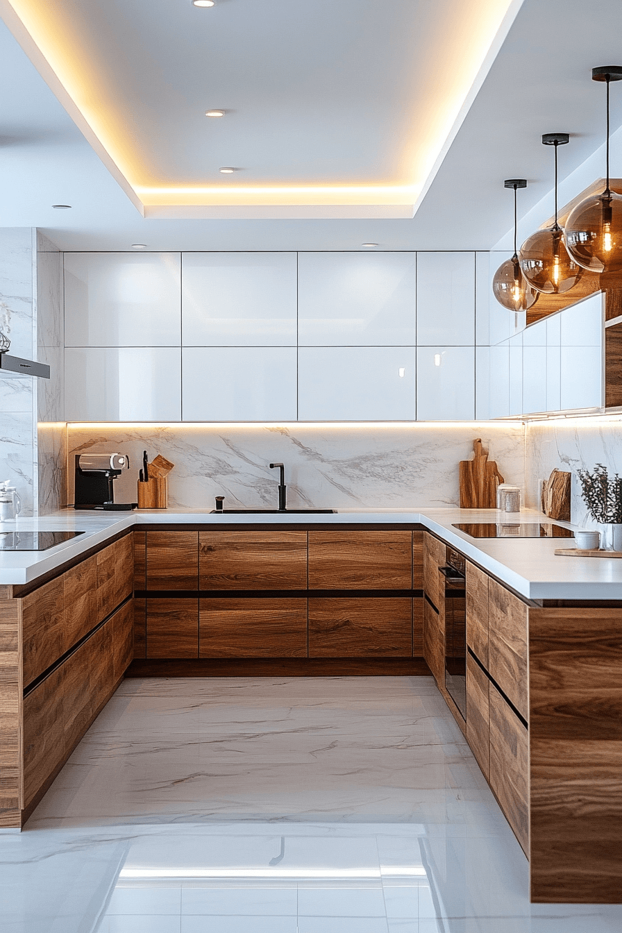 29 White and Wood Kitchen Cabinets for Timeless Design with a Twist white and wood kitchen cabinets