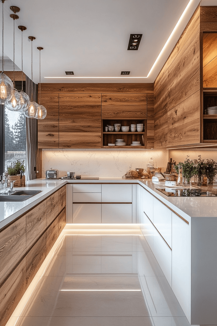 29 White and Wood Kitchen Cabinets for Timeless Design with a Twist white and wood kitchen cabinets