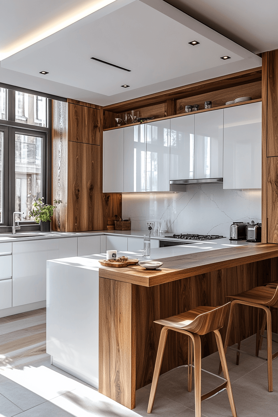 29 White and Wood Kitchen Cabinets for Timeless Design with a Twist white and wood kitchen cabinets