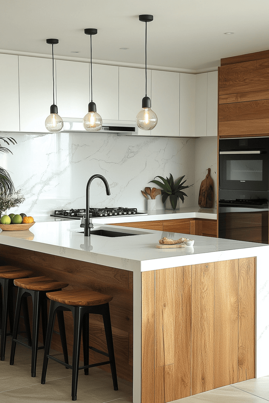 29 White and Wood Kitchen Cabinets for Timeless Design with a Twist white and wood kitchen cabinets