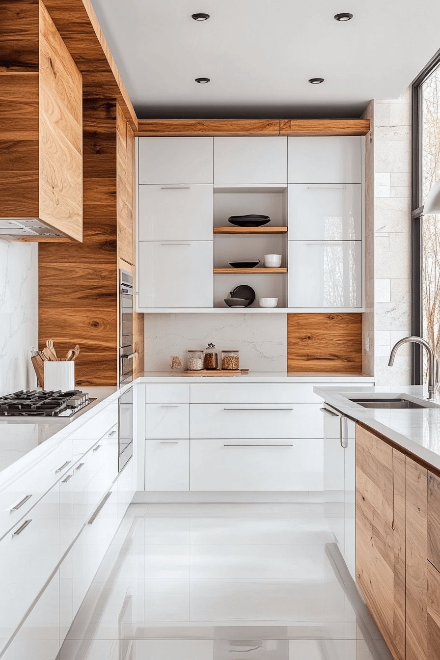 29 White and Wood Kitchen Cabinets for Timeless Design with a Twist white and wood kitchen cabinets