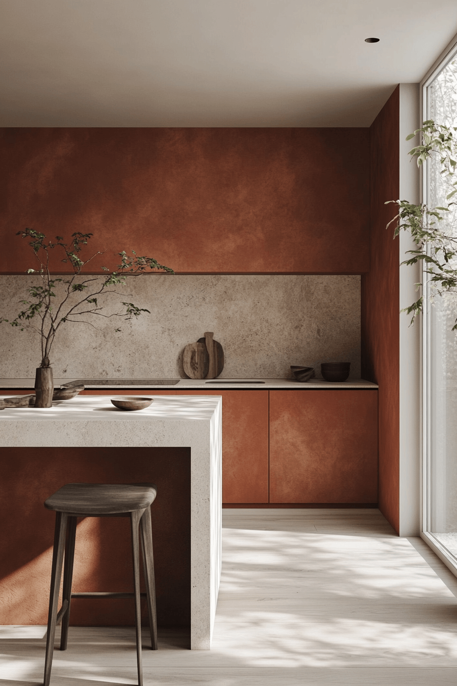 terracotta kitchen cabinets