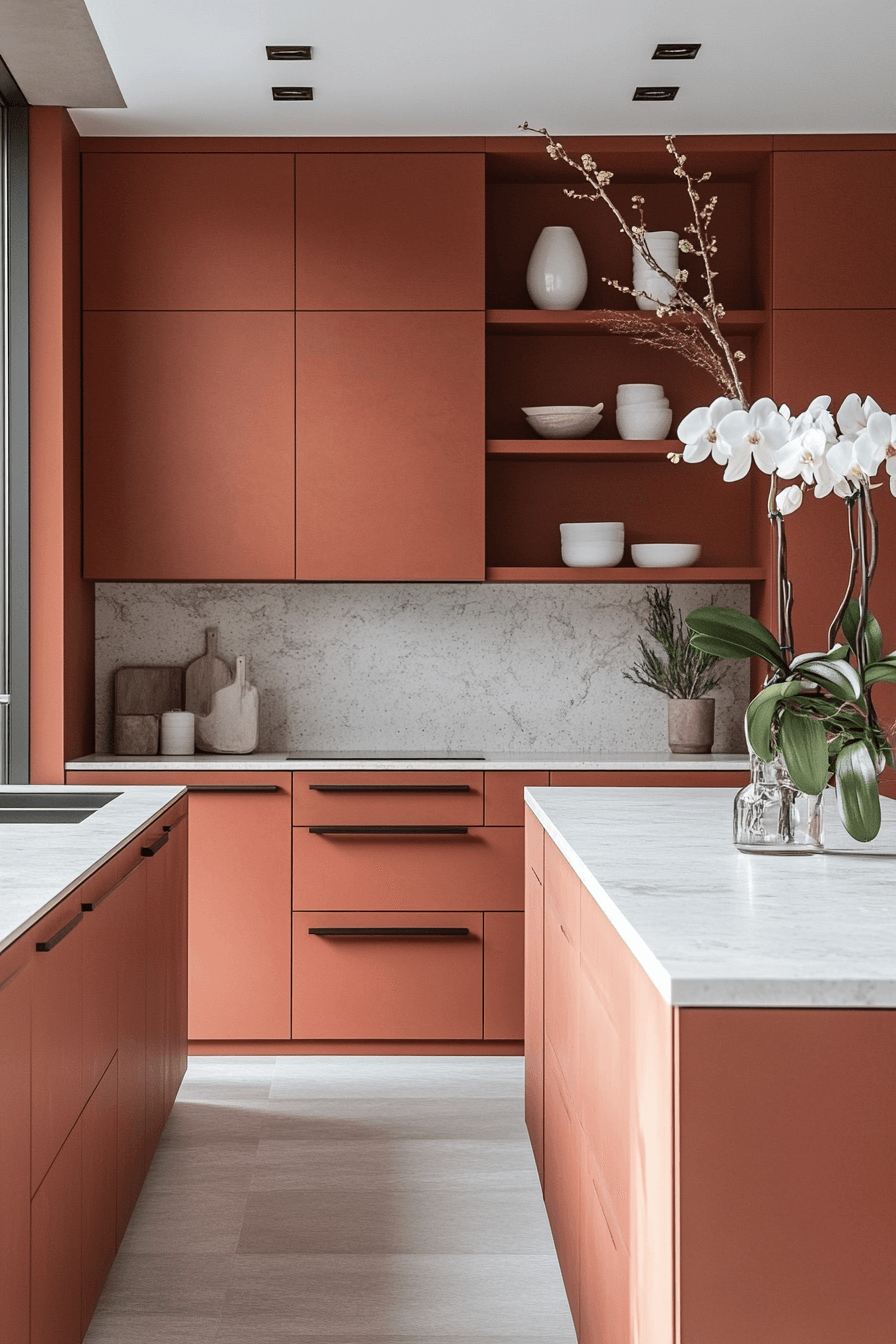 terracotta kitchen cabinets