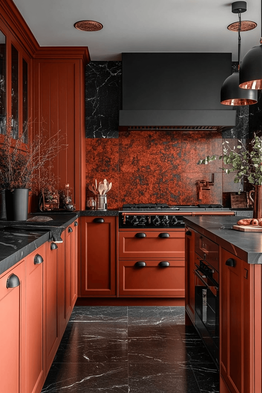 terracotta kitchen cabinets