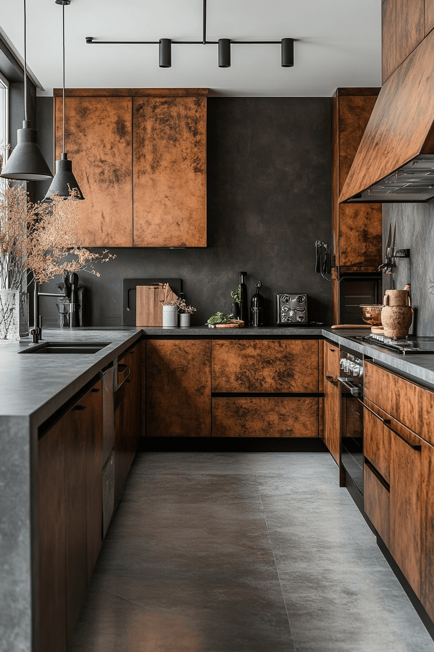 terracotta kitchen cabinets