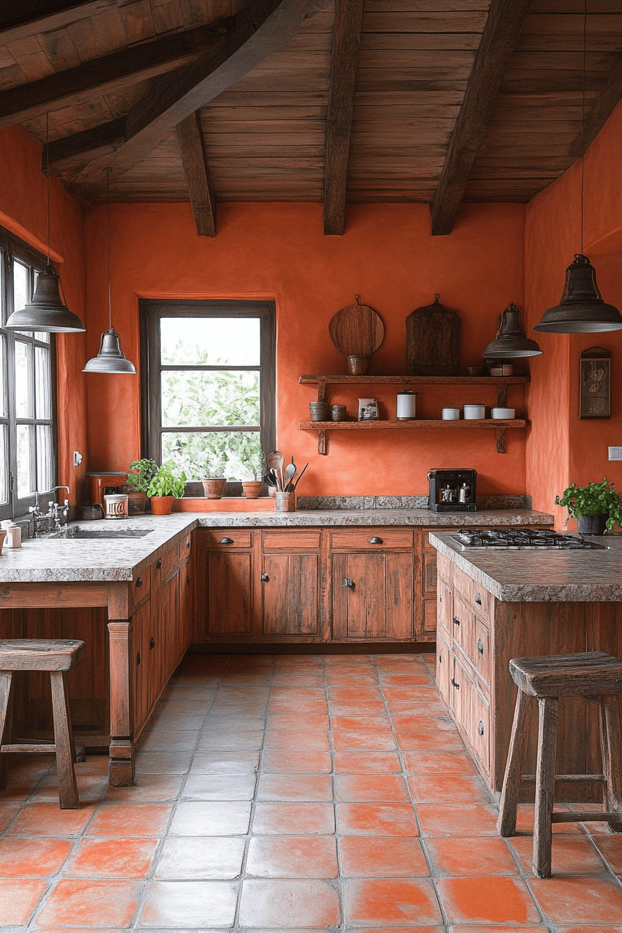 terracotta kitchen cabinets
