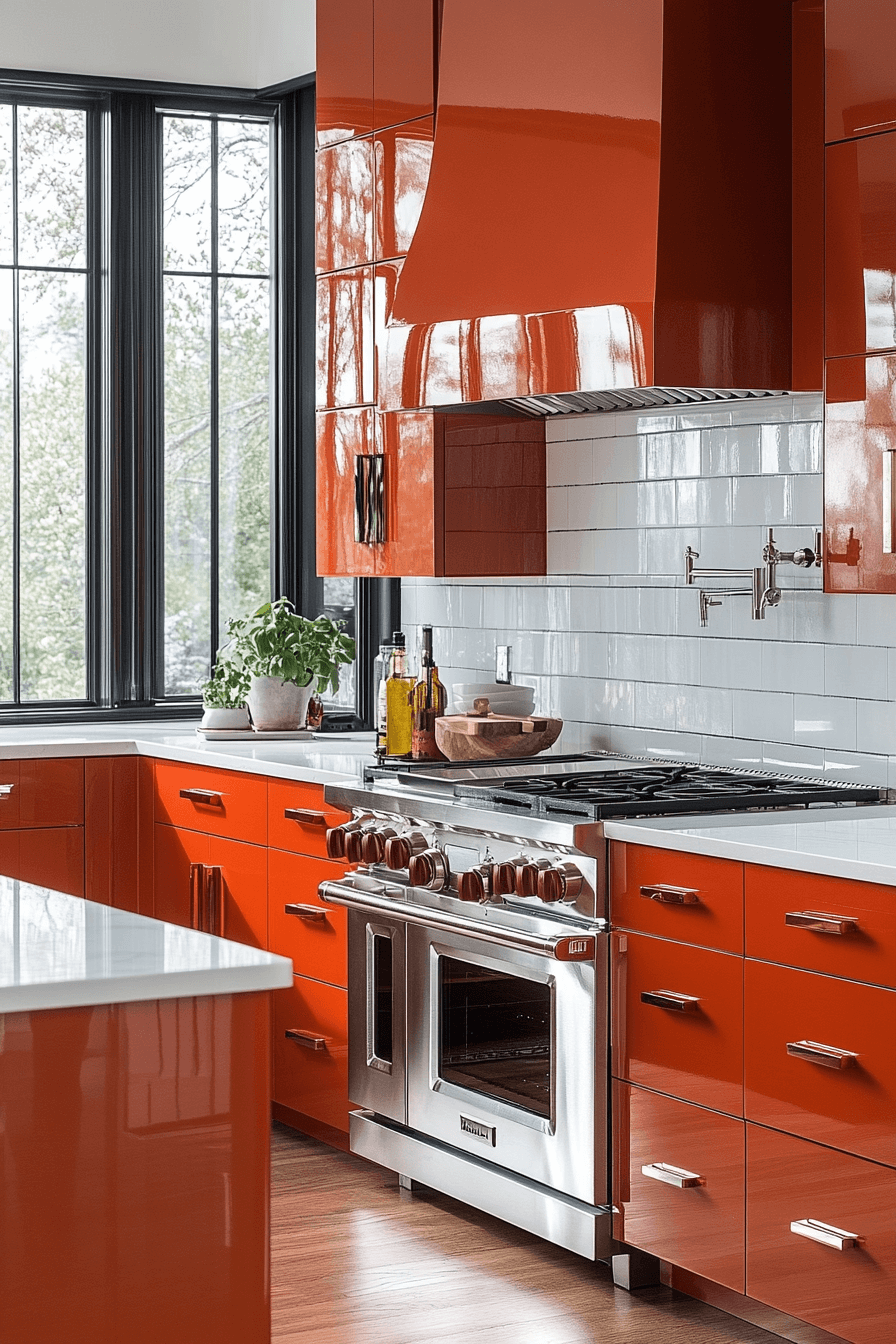 terracotta kitchen cabinets