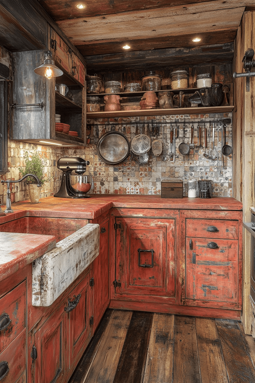 terracotta kitchen cabinets