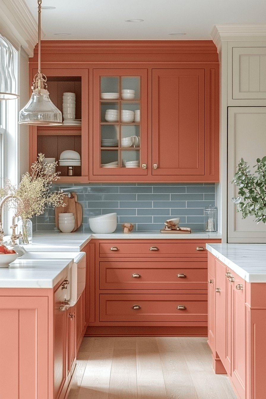 terracotta kitchen cabinets