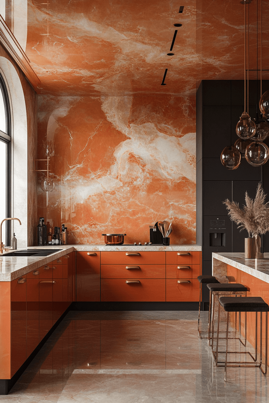 terracotta kitchen cabinets