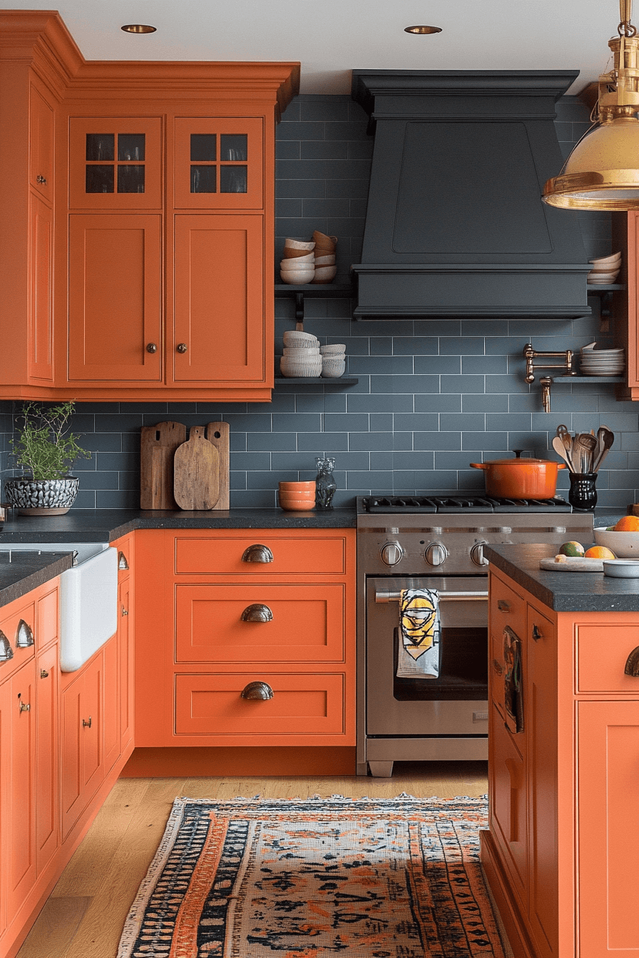 terracotta kitchen cabinets