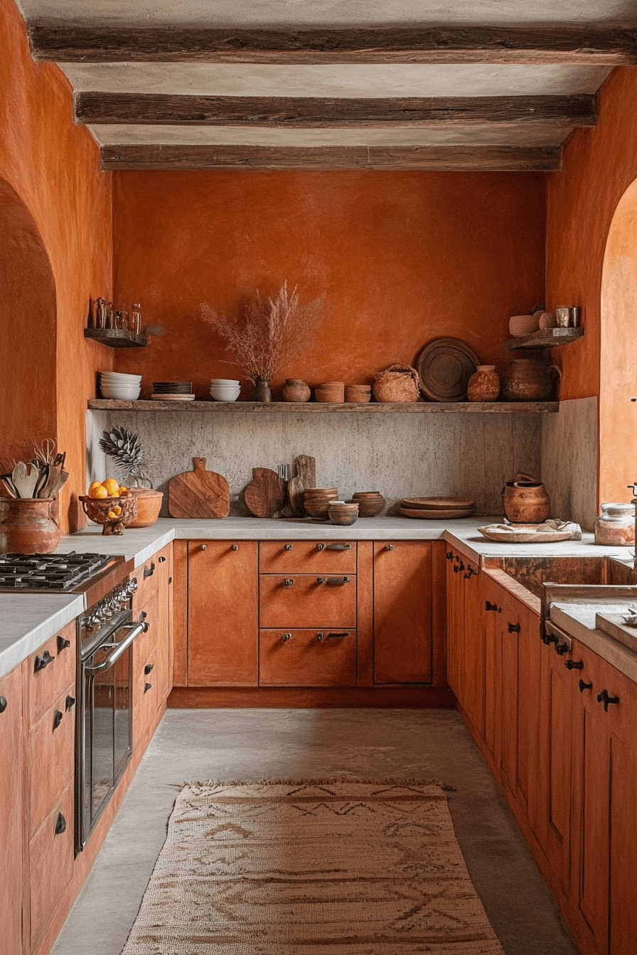 terracotta kitchen cabinets