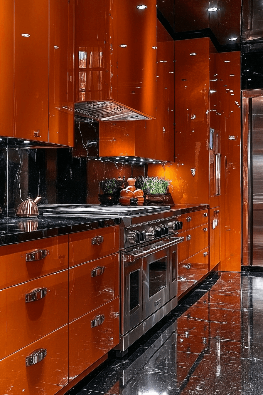 terracotta kitchen cabinets