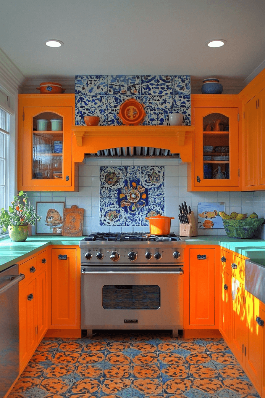 terracotta kitchen cabinets