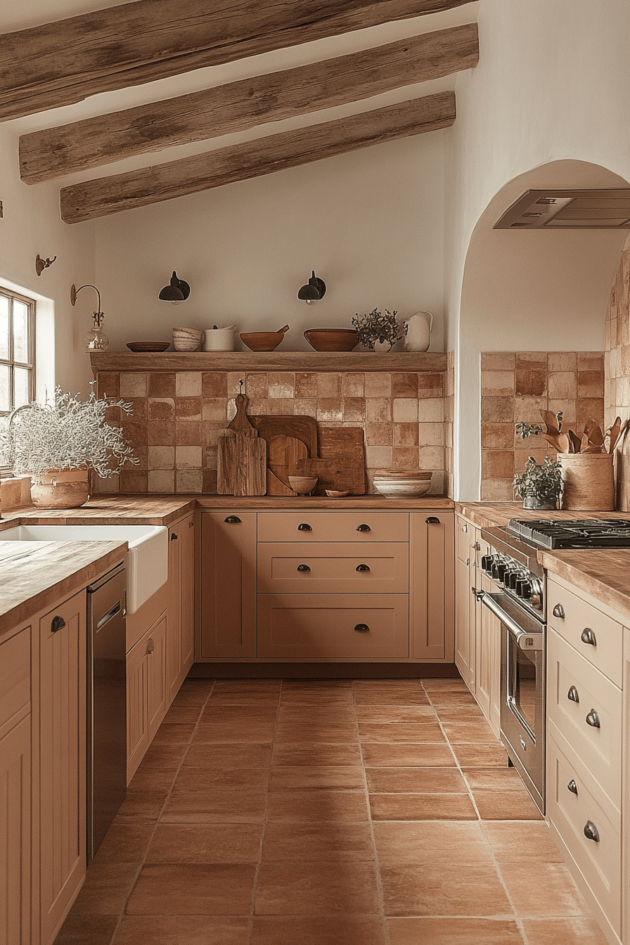 terracotta kitchen cabinets
