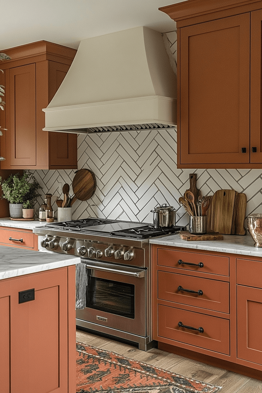 terracotta kitchen cabinets
