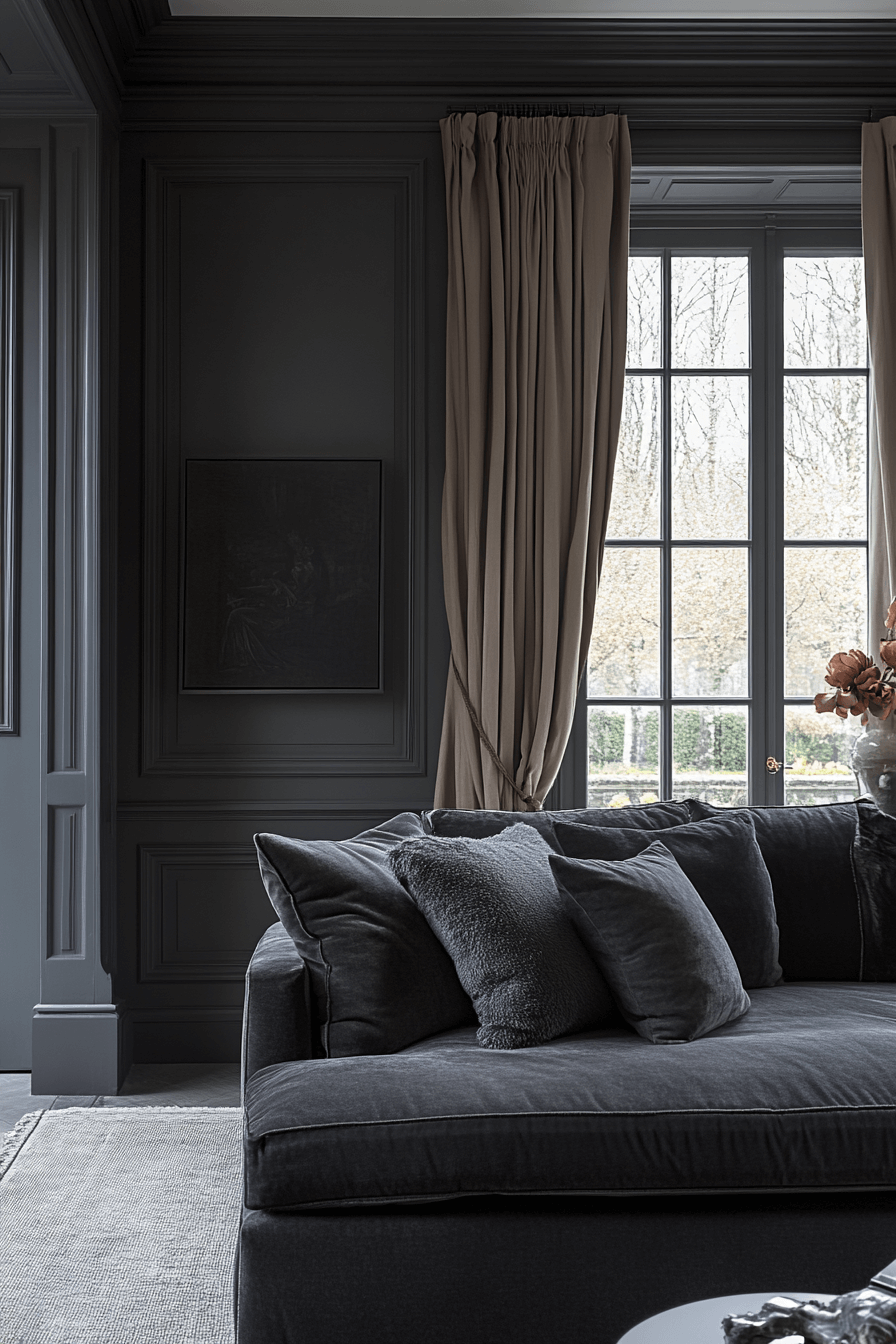 gray couch living room