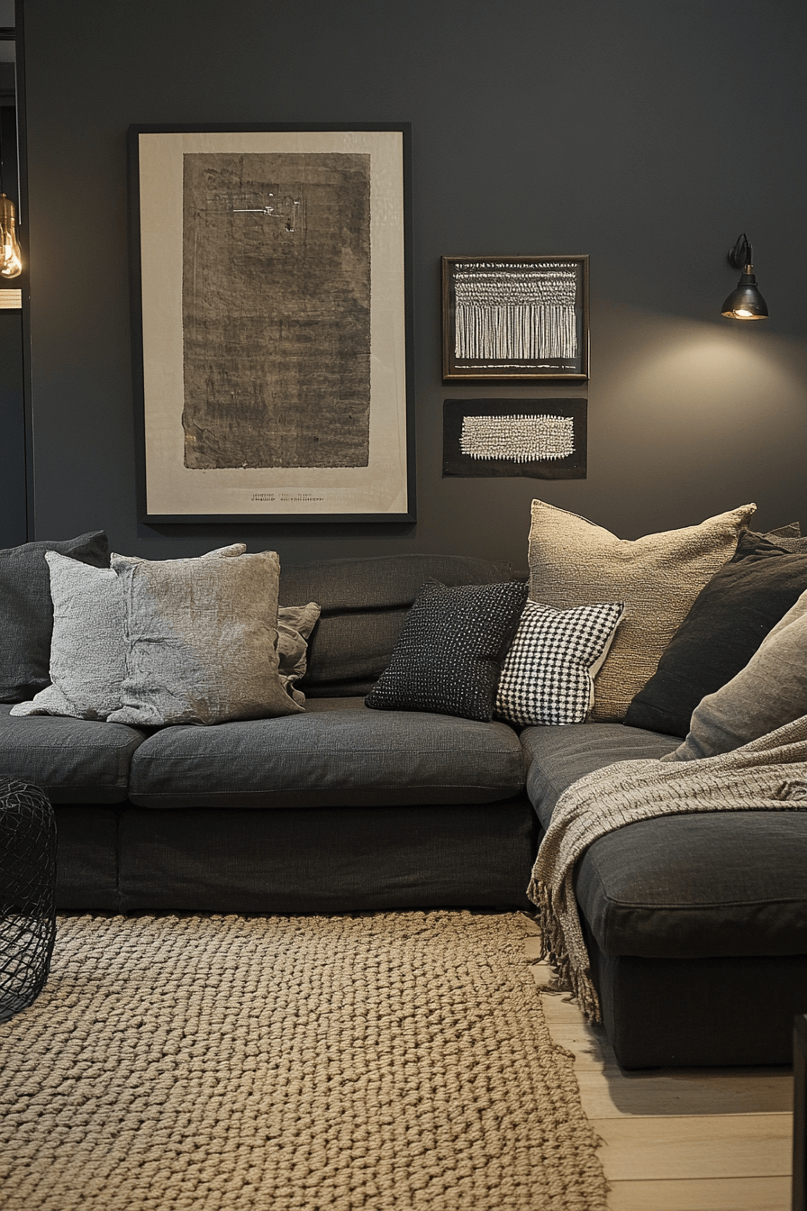 gray couch living room