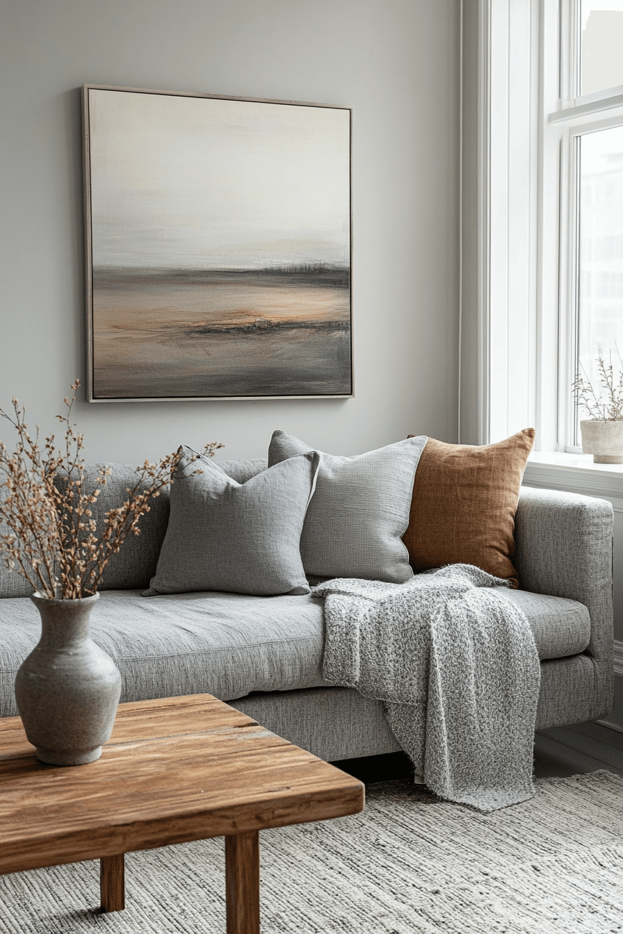 gray couch living room