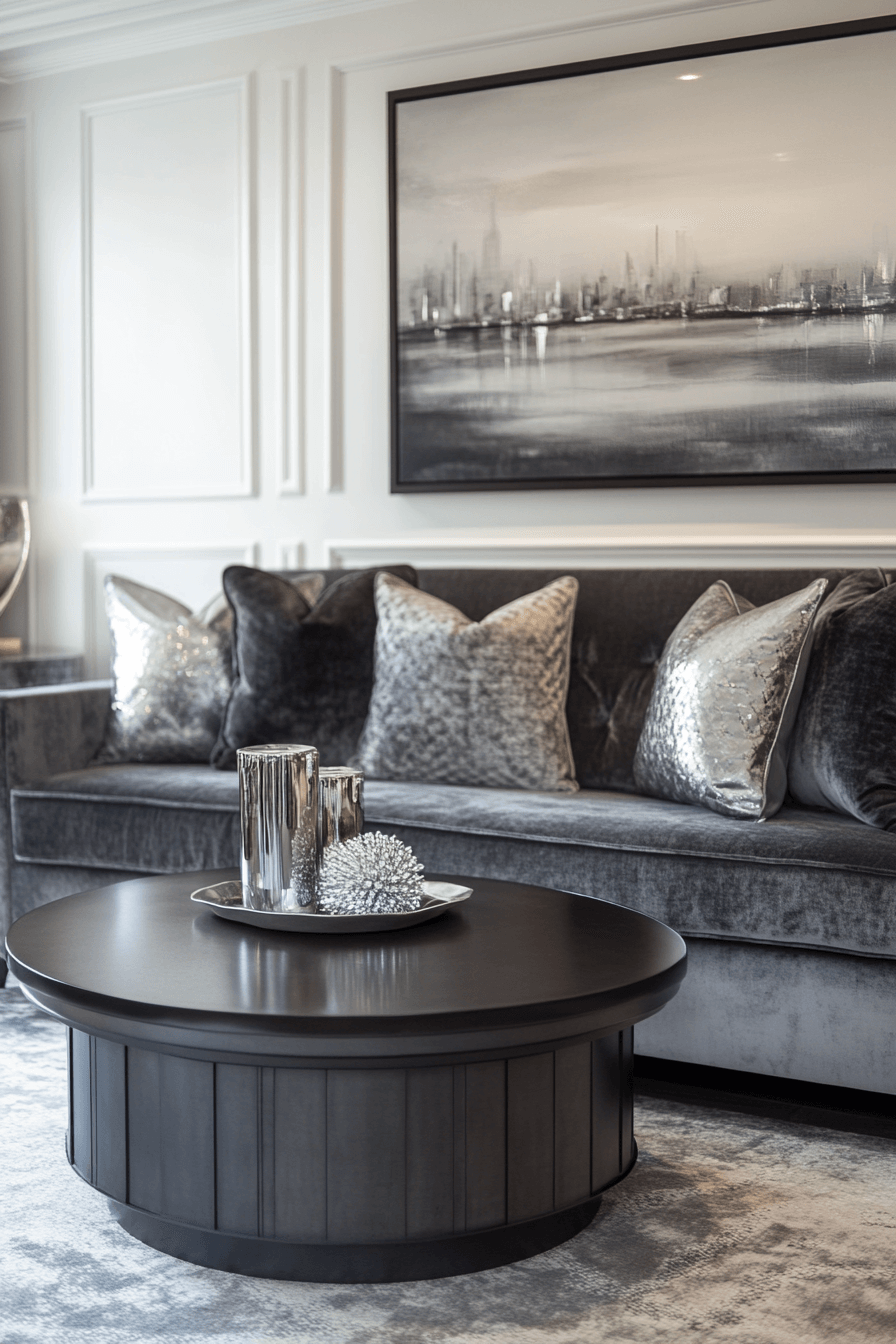 gray couch living room