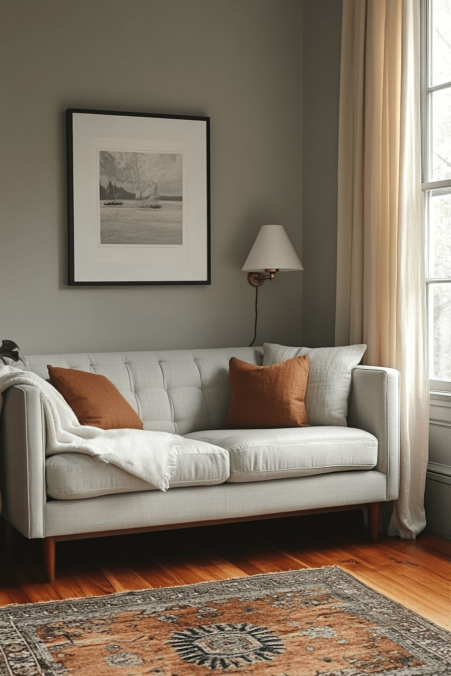 gray couch living room