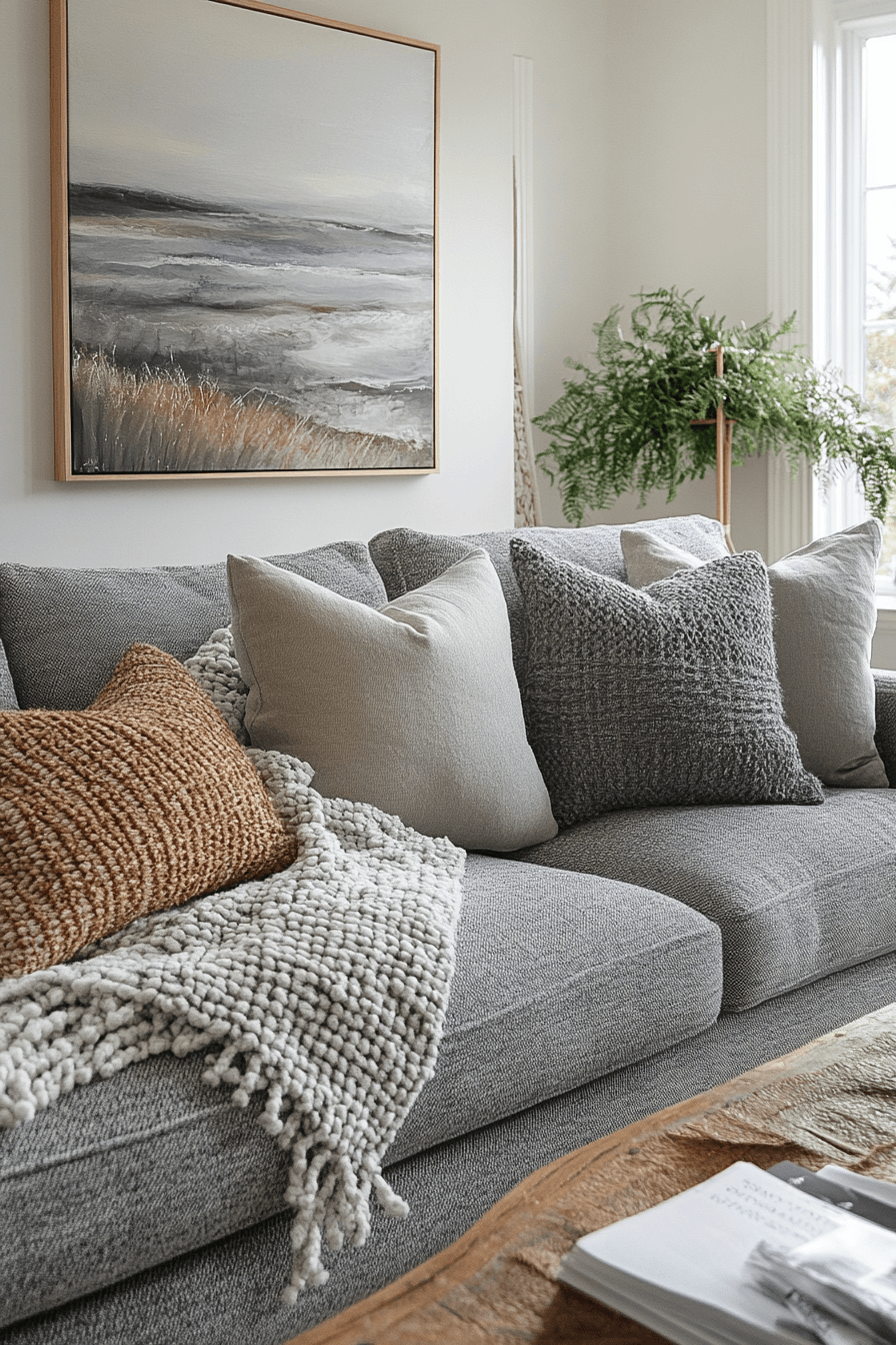 gray couch living room