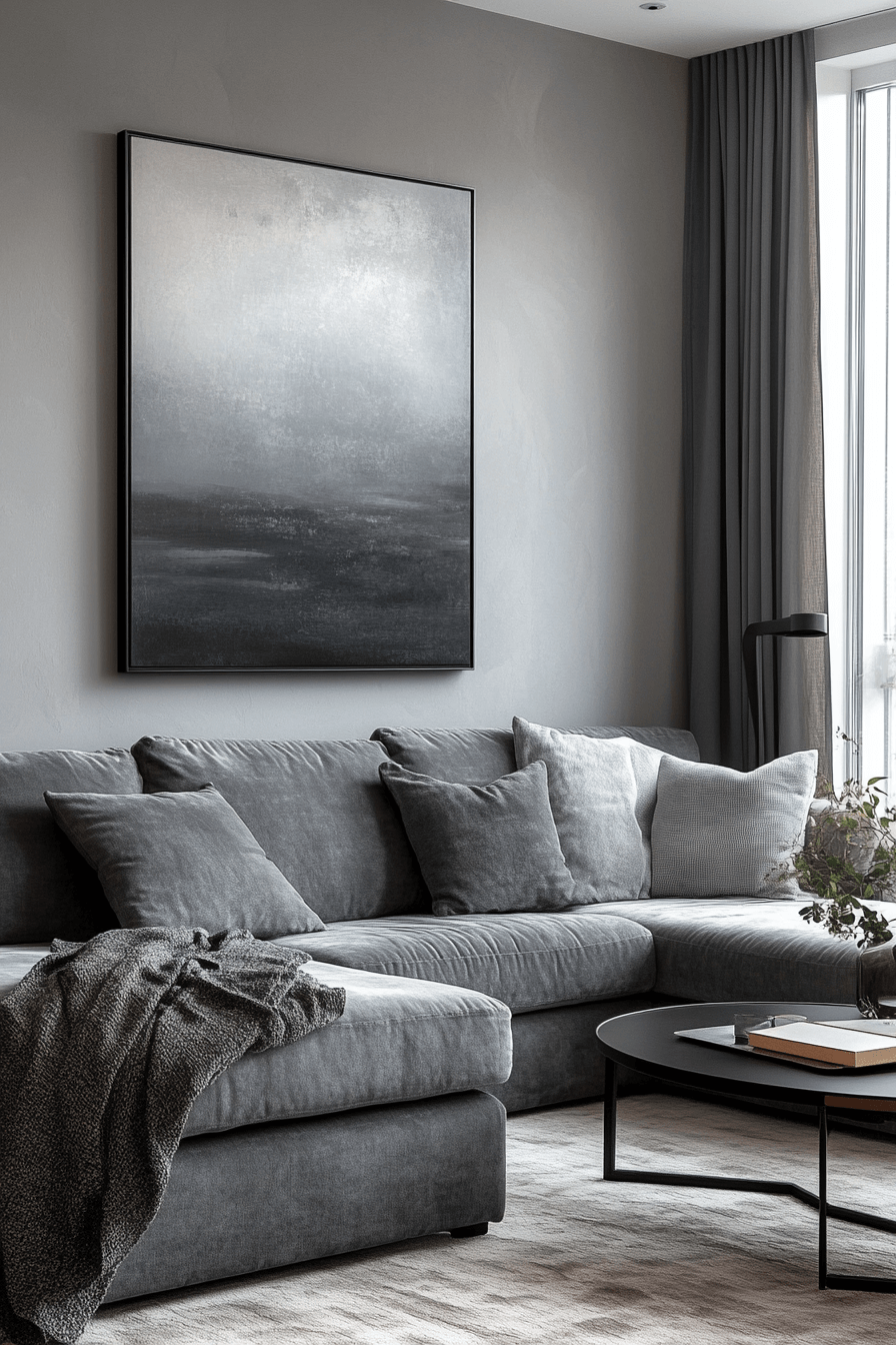 gray couch living room