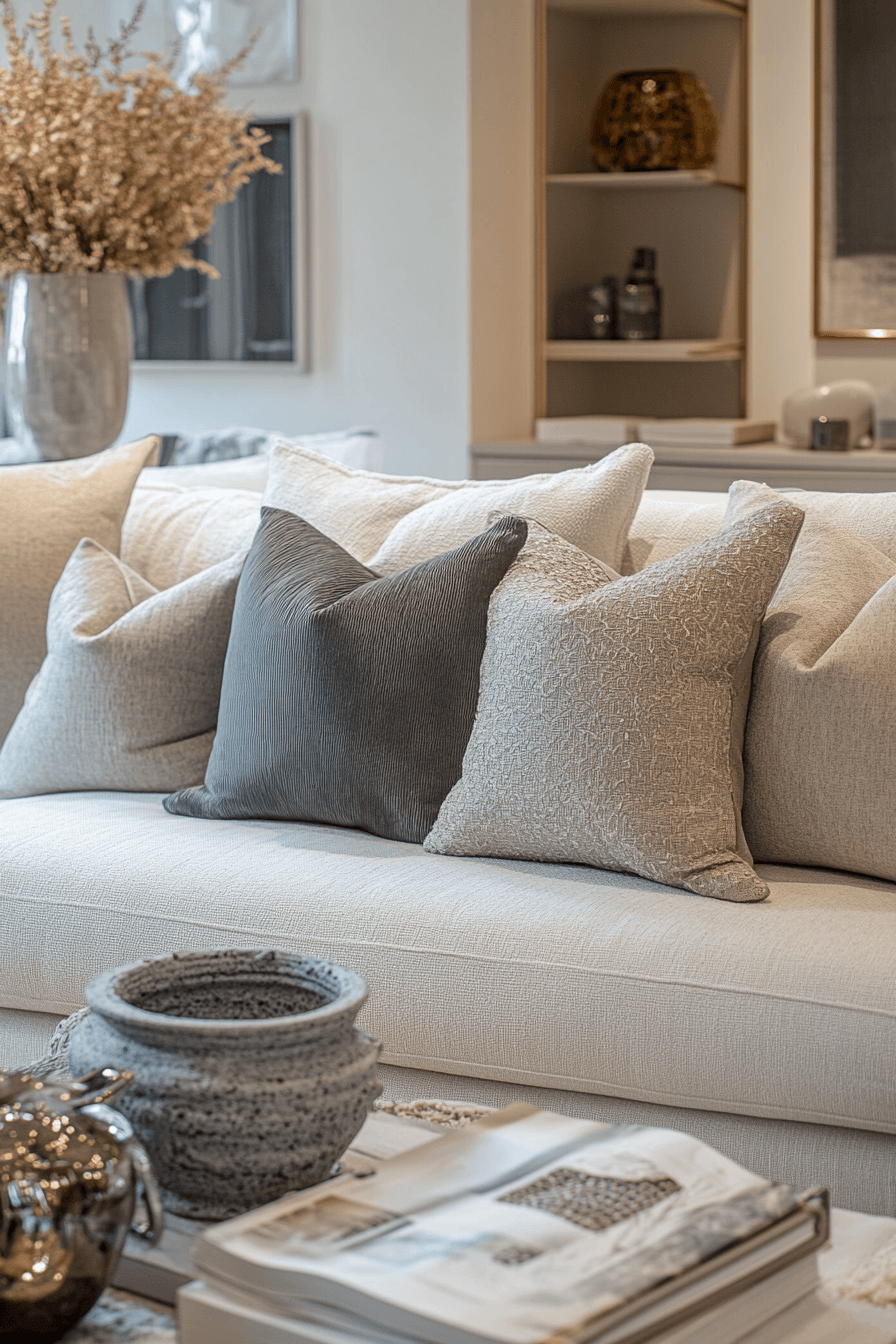 gray couch living room