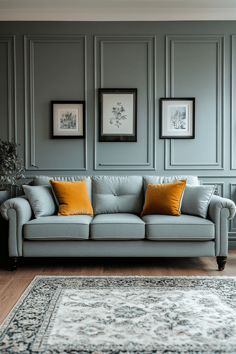 gray couch living room