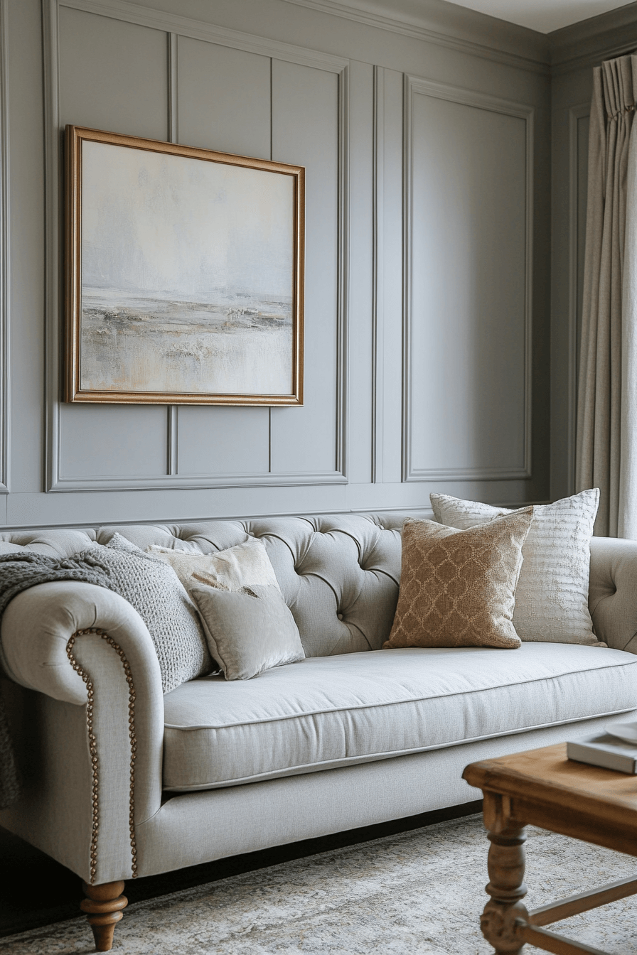 gray couch living room