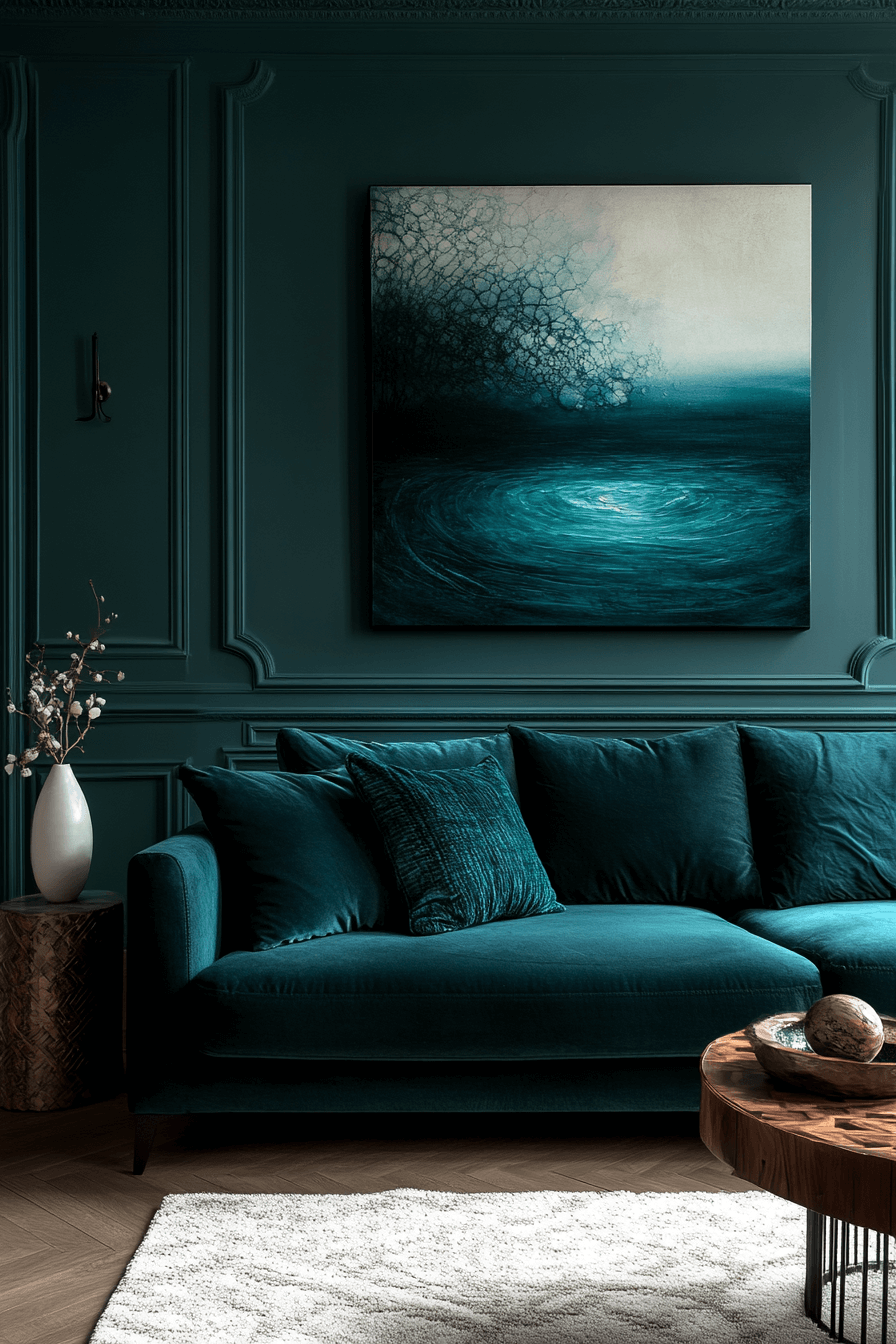 green living room decor