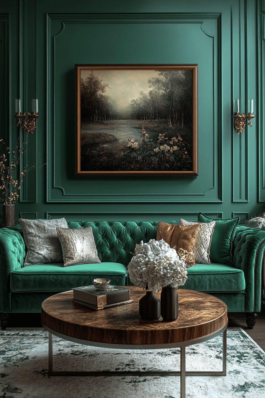 green living room decor