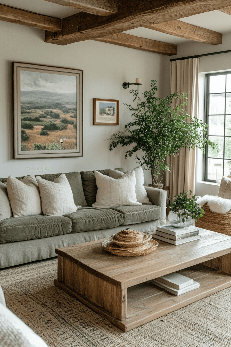 green living room decor