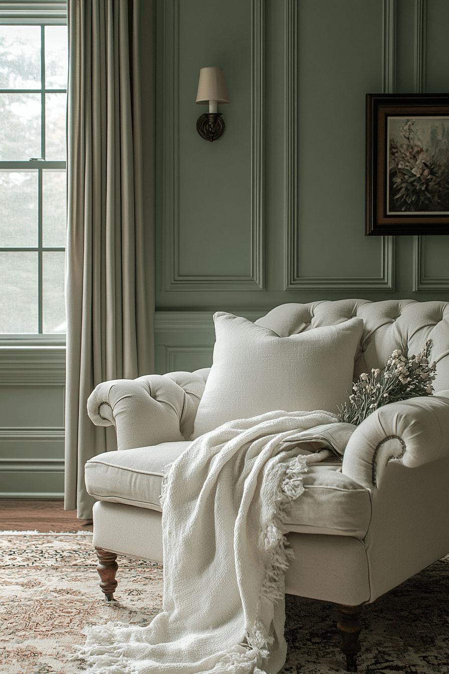 green living room decor