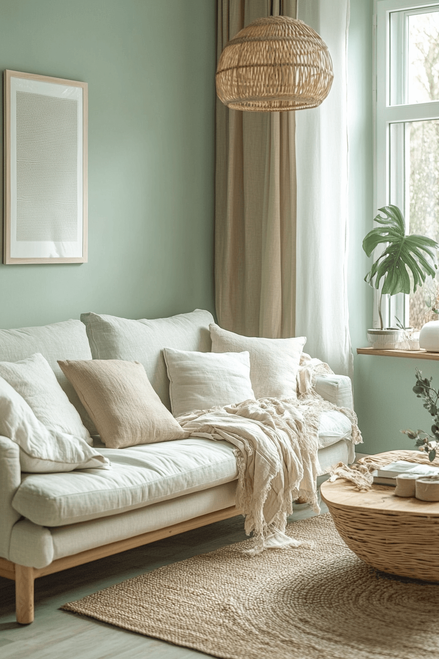 green living room decor