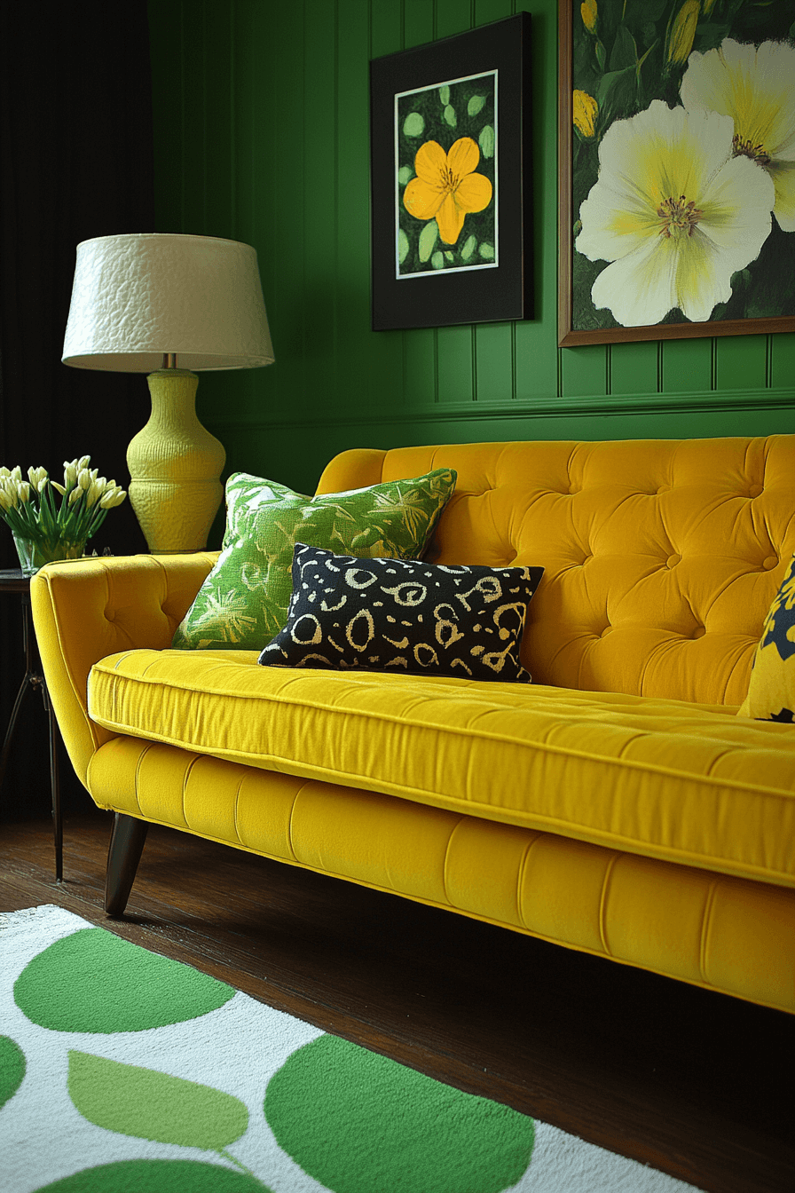 green living room decor