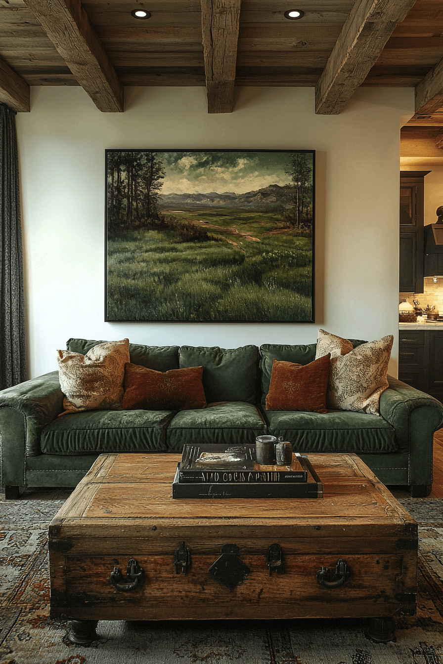 green living room decor