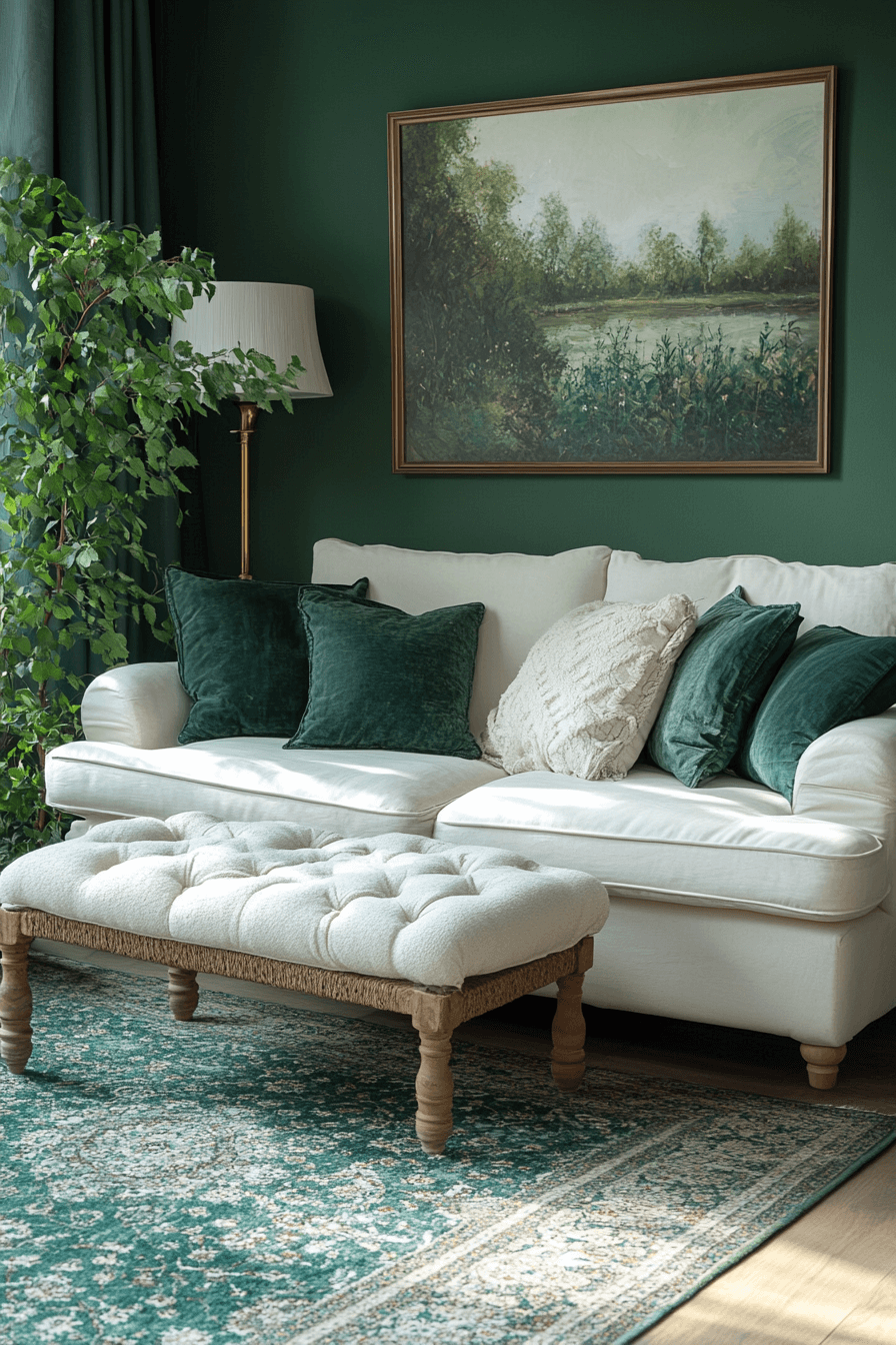 green living room decor