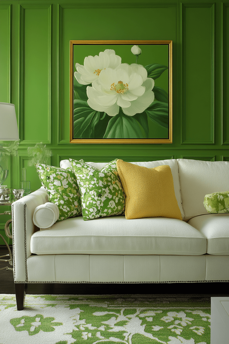 green living room decor